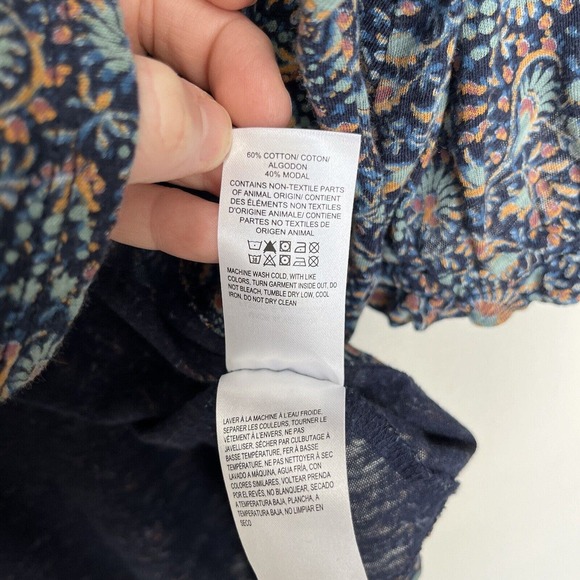 Lucky Brand Floral Button Peplum Top - Picture 5 of 6